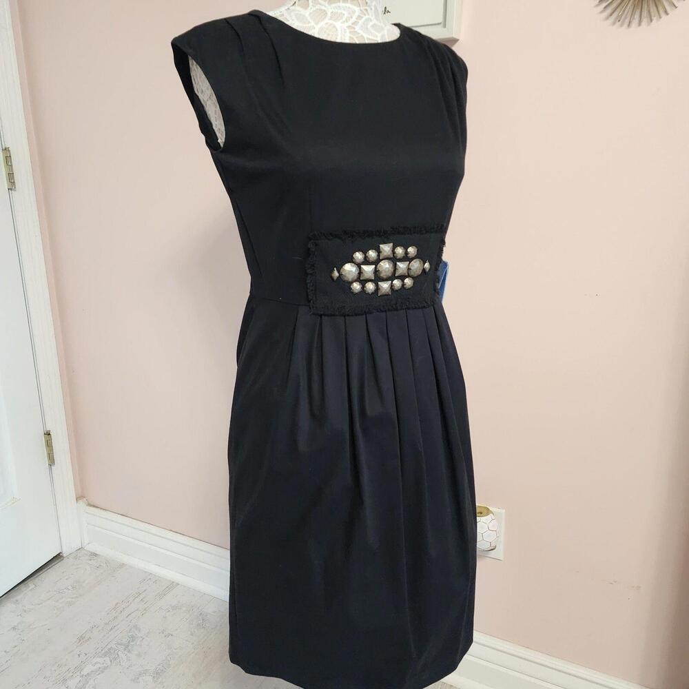 NWT Simply Vera Wang black sheeth embellished adorble black dress 4